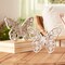 Melrose Floral and Leaf Cut-Out Butterfly Decorations - 5.5" - White - Set of 2